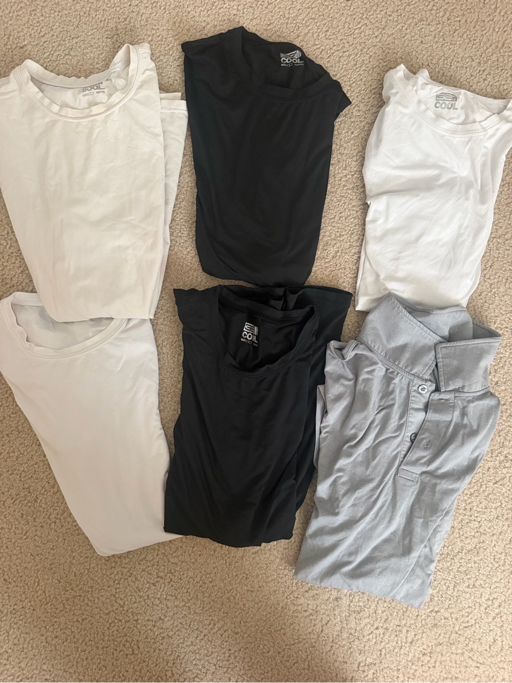 32 Degrees Men’s Short Sleeve Tees and Polo - Black, White, Light Gray